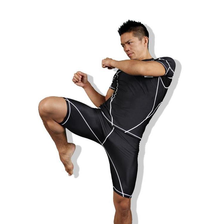 Black Compression Shorts Martial Arts Fitness for Sale